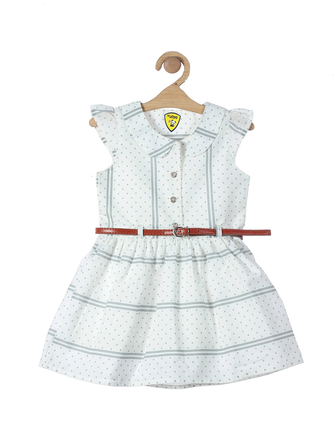 

Lil Lollipop Girls White Printed Cotton Fit & Flare Mini Dress