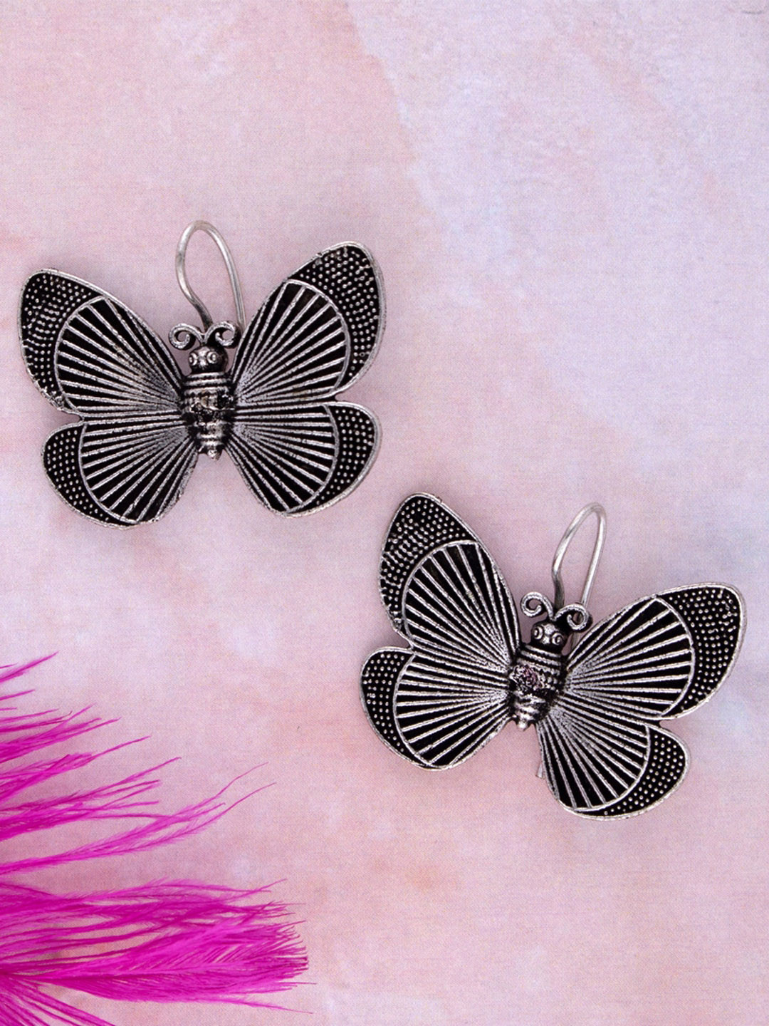 

MORKANTH JEWELLERY Silver Plated Contemporary Butterfly Drop Earrings