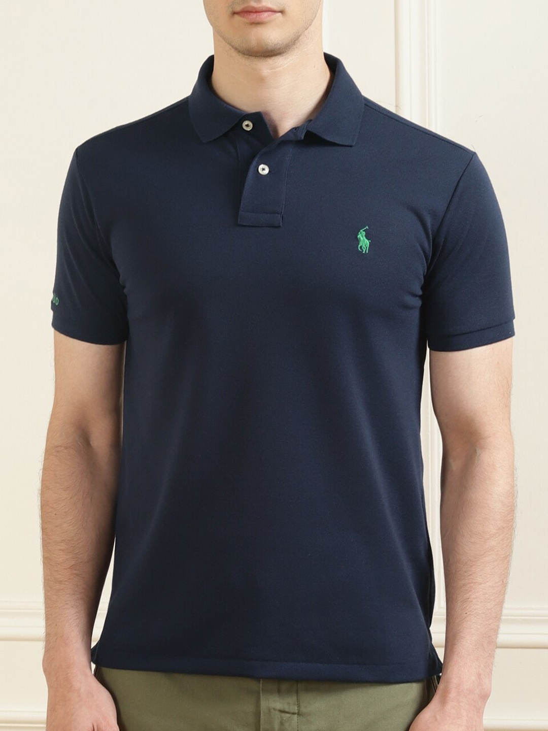 

Polo Ralph Lauren Men Navy Blue Polo Collar T-shirt