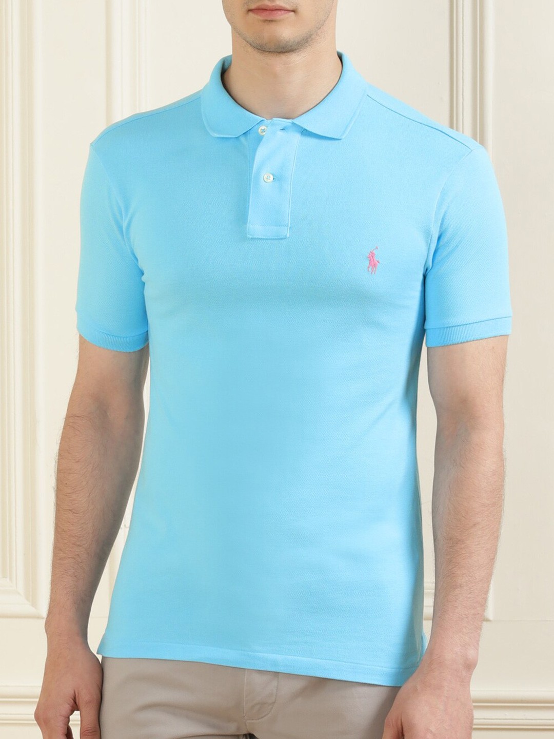 

Polo Ralph Lauren Men Blue Polo Collar T-shirt