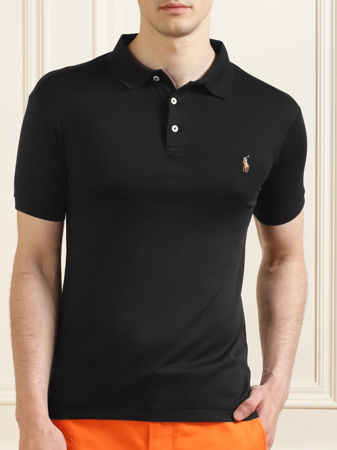 

Polo Ralph Lauren Men Black Polo Collar T-shirt