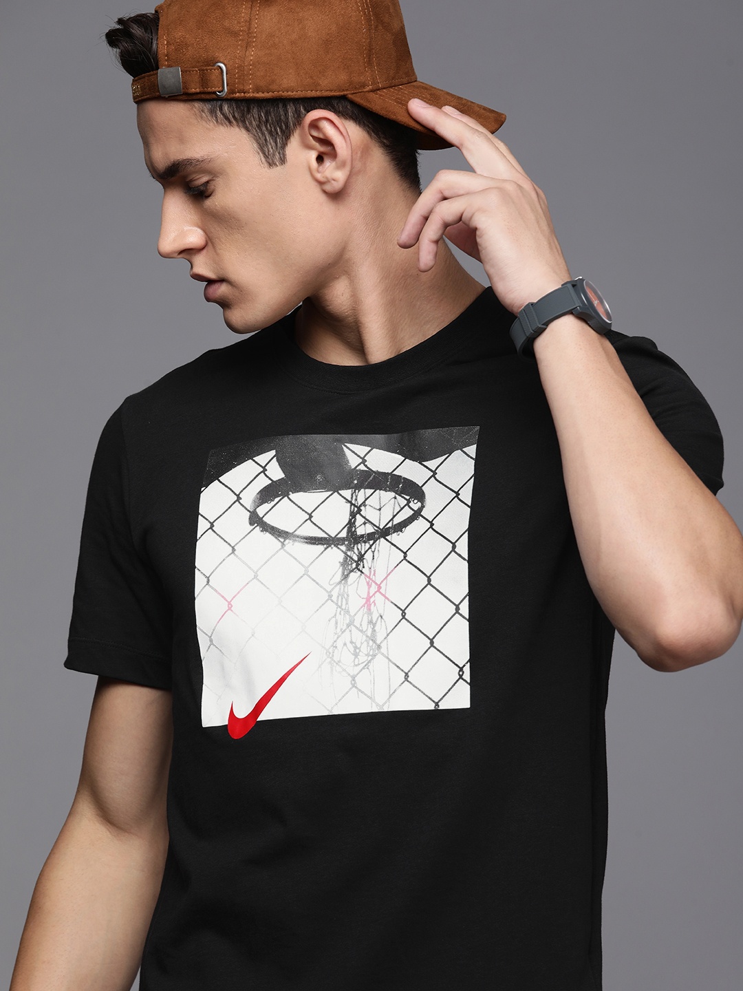 

Nike Men Black & White AS M NK HBR PHOTO SS TEE FS Printed Pure Cotton T-shirt