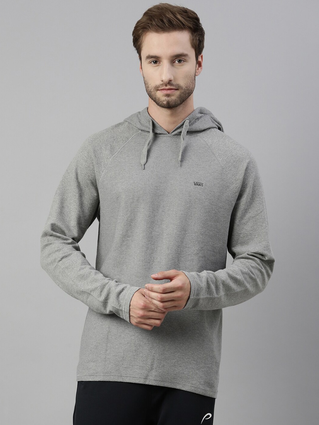 

Vans Men Grey Solid Cotton T-shirt