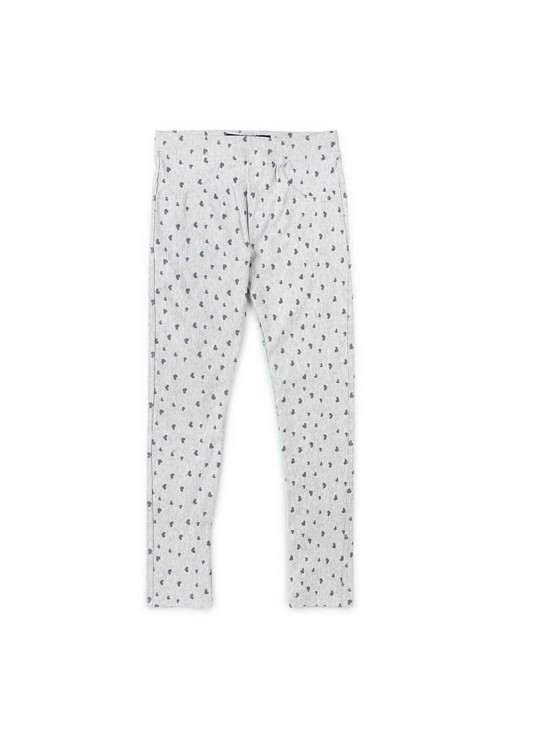 

KLOTTHE Girls Grey Printed Ankle Length Skinny-Fit Jeggings