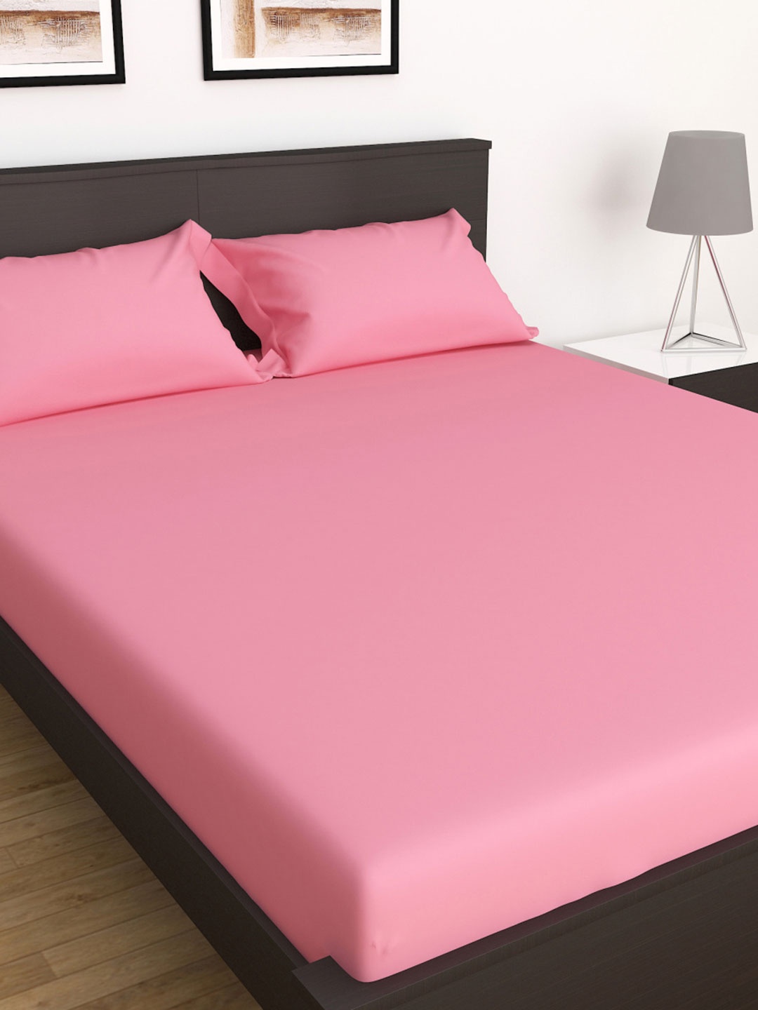 

Home Centre Pink 150 TC Single Bedsheet with 2 Pillow Covers