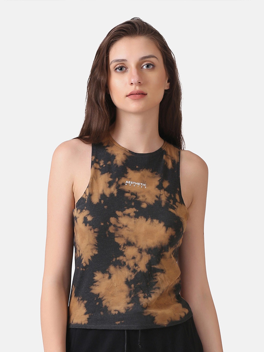 

Aesthetic Bodies Rust & Black Tie and Dye Top