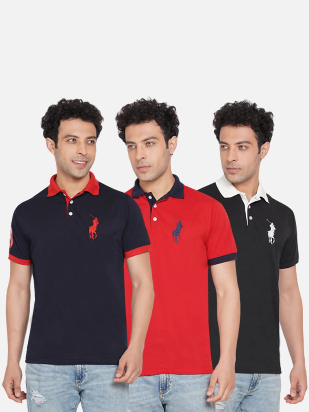 

Dais Men Assorted Set Of 3 Polo Collar T-shirt