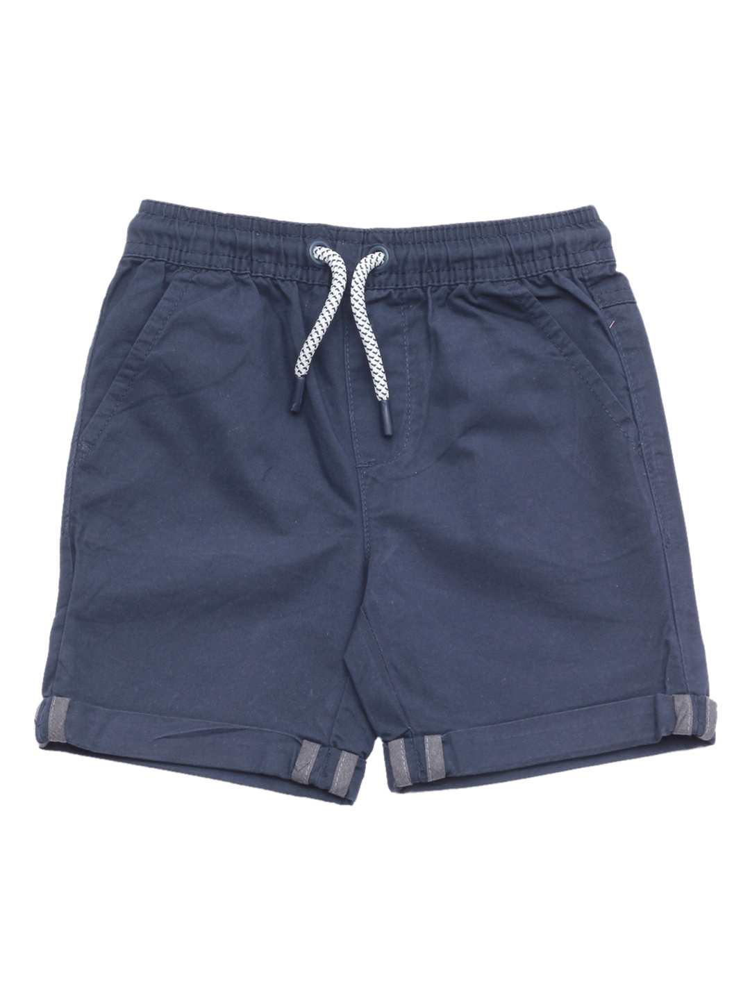 

Lil Lollipop Unisex Kids Navy Blue Solid Pure Cotton Shorts