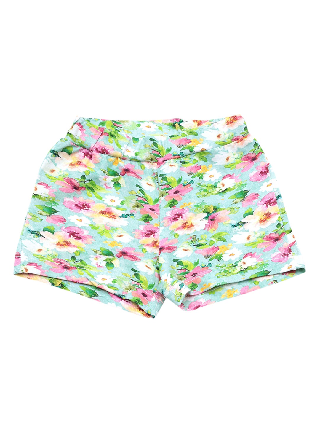 

Lil Lollipop Girls Green Floral Printed Shorts