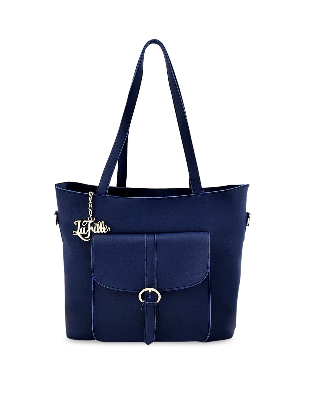 

LaFille Blue PU Shopper Shoulder Bag