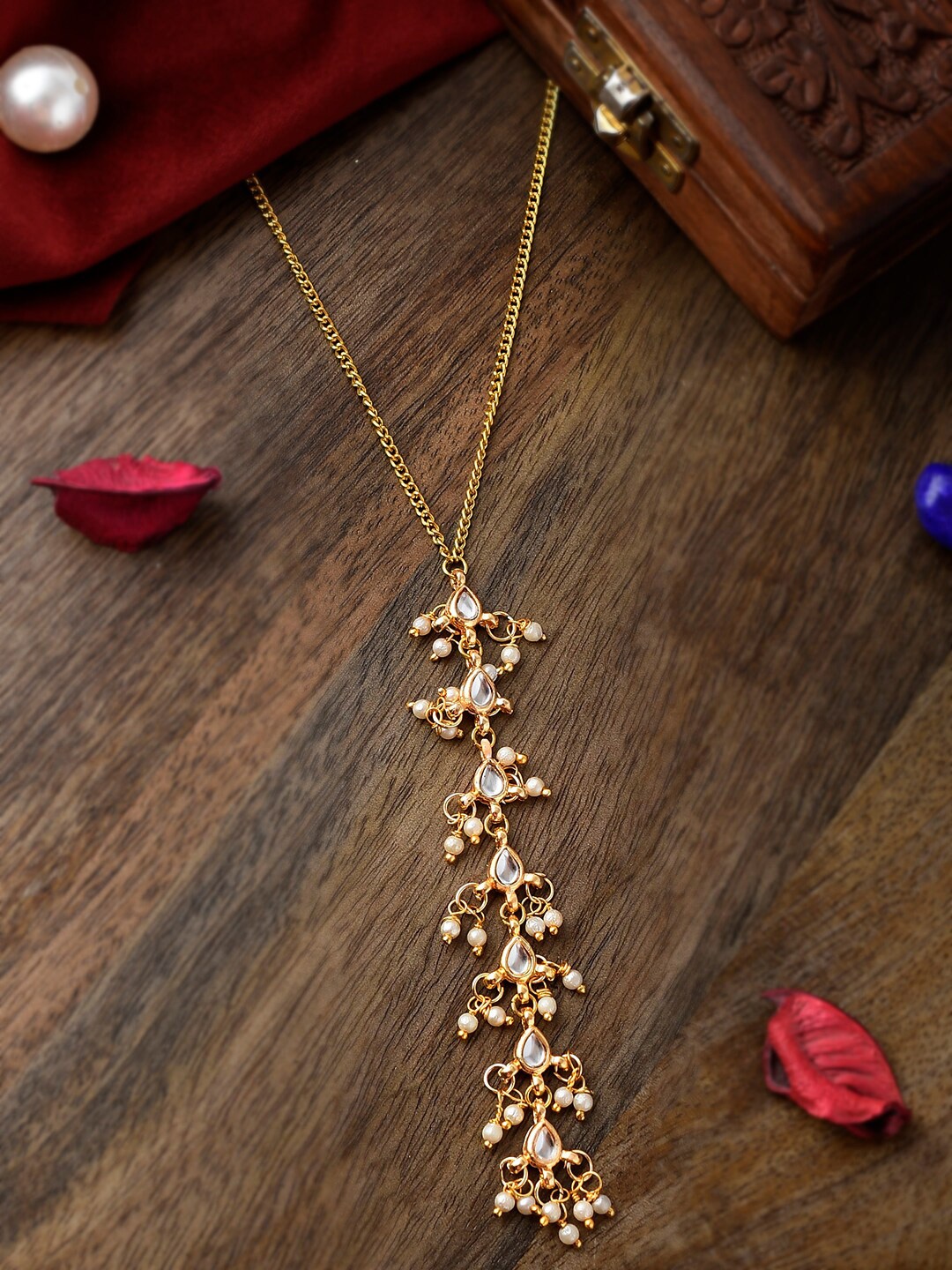 

Shoshaa Gold-Plated Handcrafted Kundan Beaded Necklace