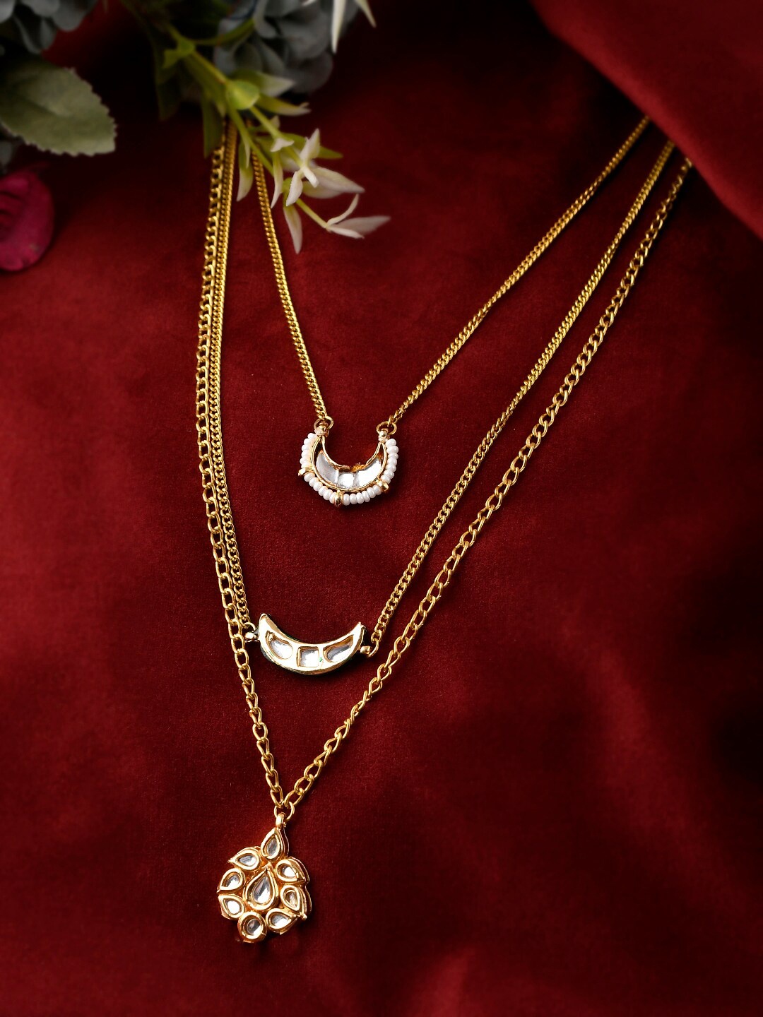 

Shoshaa Gold-Plated Handcrafted Kundan Layered Necklace