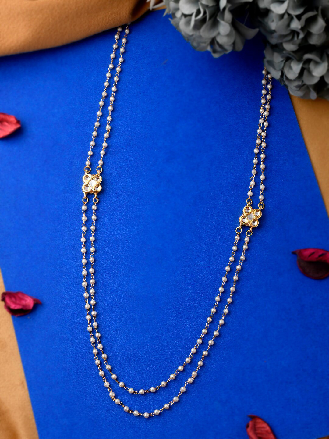 

Shoshaa Gold-Plated Handcrafted Kundan Beaded Layered Necklace