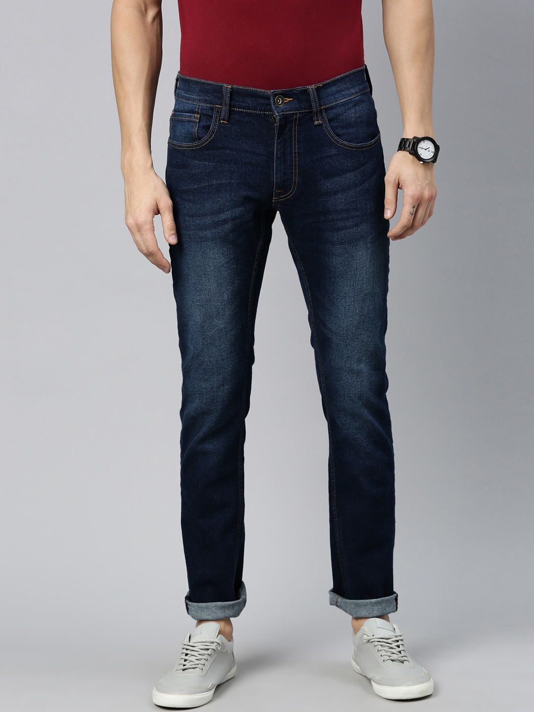 

American Bull Men Blue Skinny Fit Light Fade Jeans