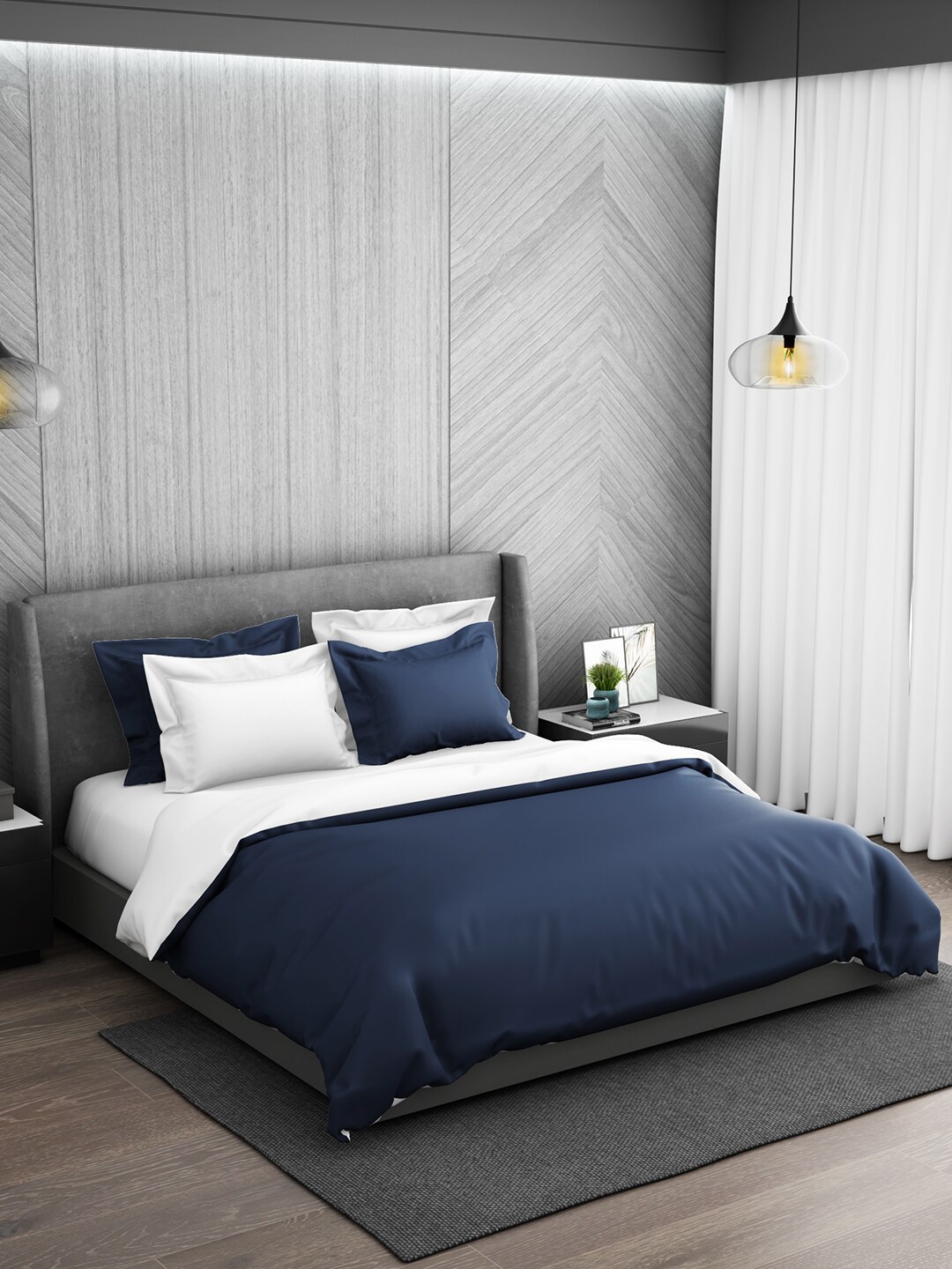

SPACES Blue & White AC Room 300 GSM Double Bed Quilt