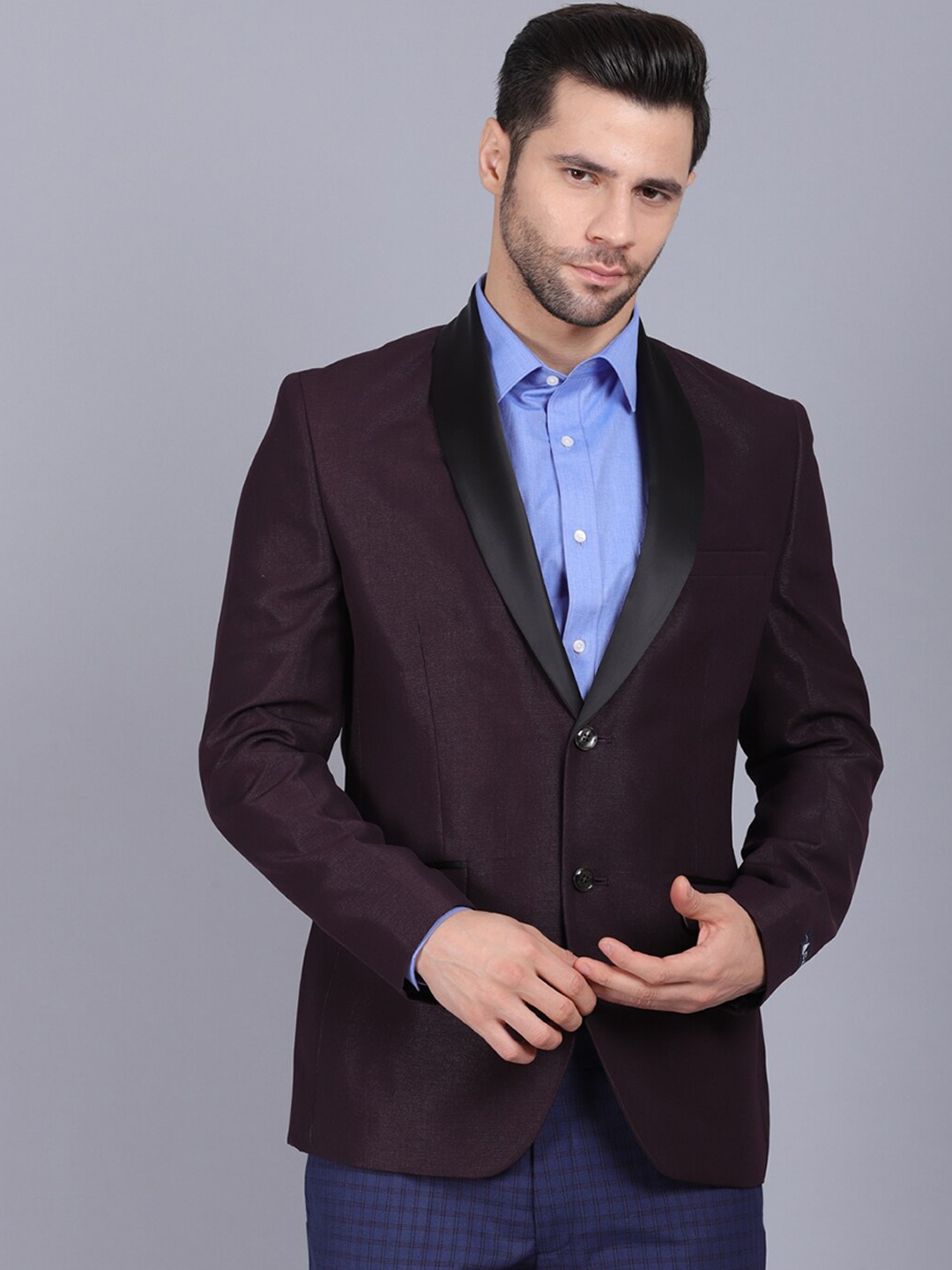 

CANOE Men Burgundy Solid Regular-Fit Single Breasted Casual Blazer
