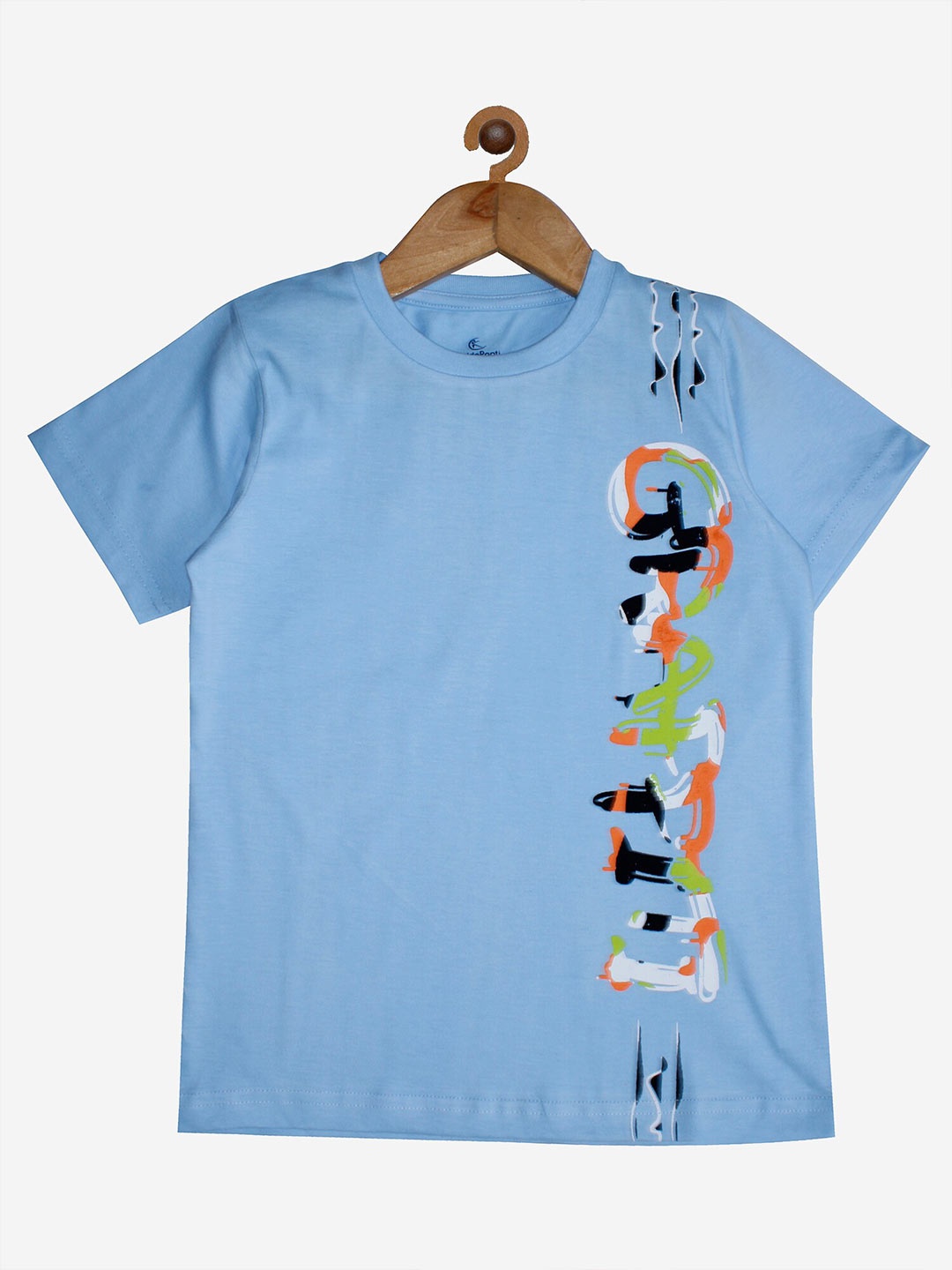 

KiddoPanti Boys Blue Printed Pure Cotton T-shirt