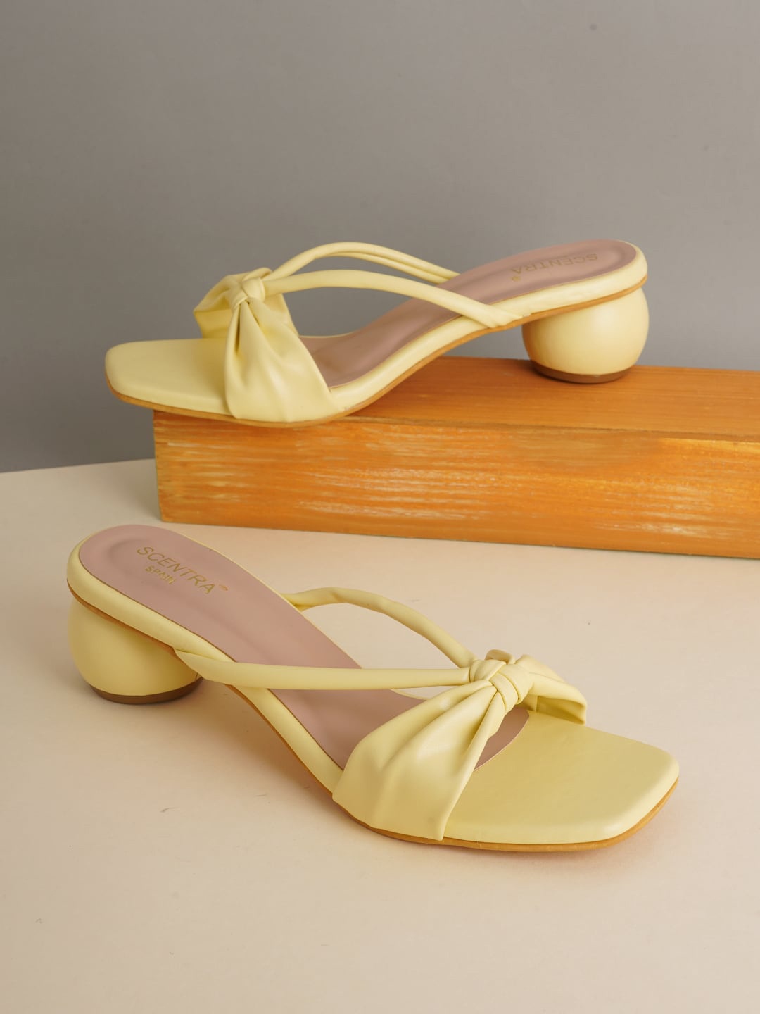 

SCENTRA Women Yellow Block Heels