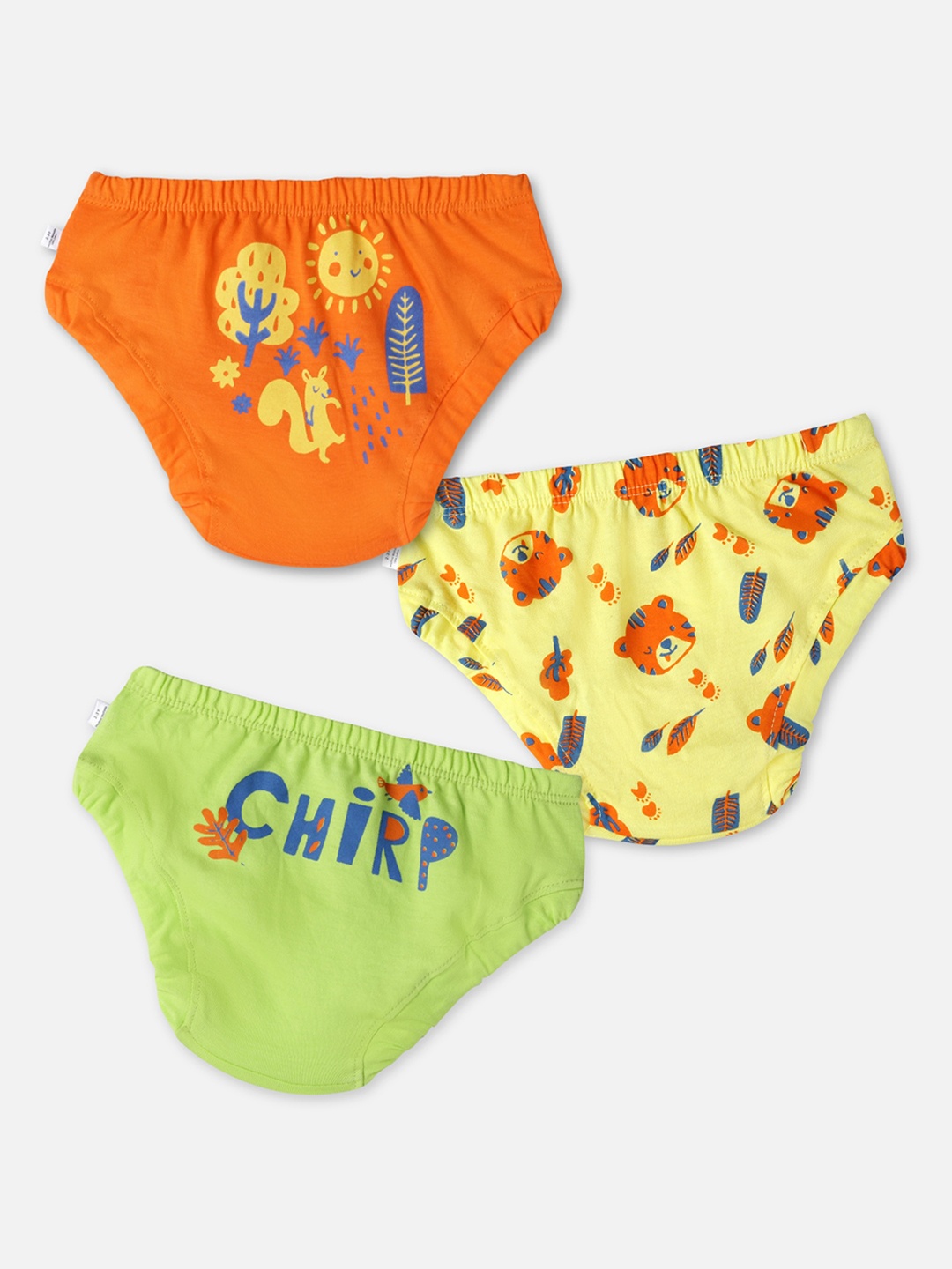 

You Got Plan B Kids Pack Of 3 Printed Anti Microbial Cotton Briefs, Orange
