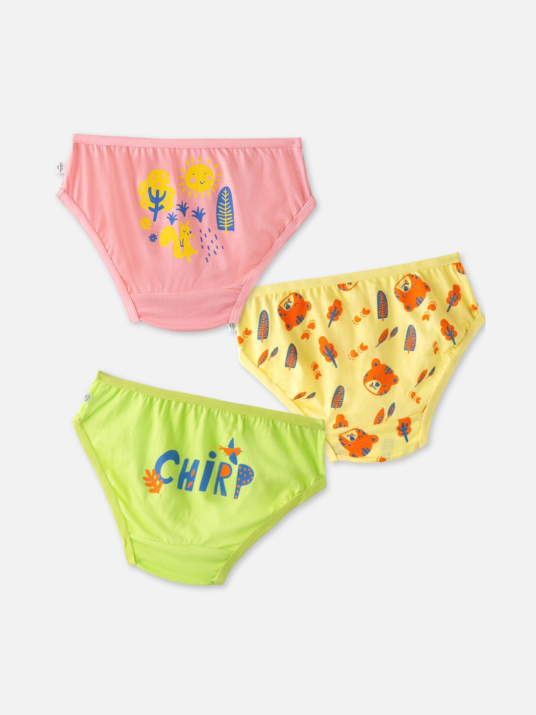 

You Got Plan B Boys Pack Of 3 Printed Pure Cotton Basic Briefs UG-Outback, Green
