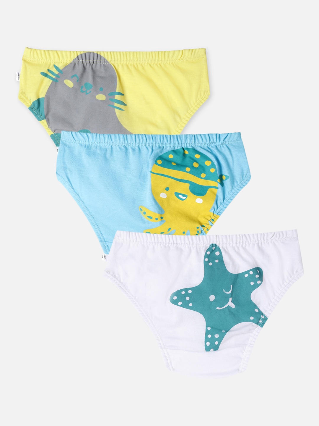 

You Got Plan B Boys Pack of 3 Printed Anti Microbial Cotton Basic Briefs, White