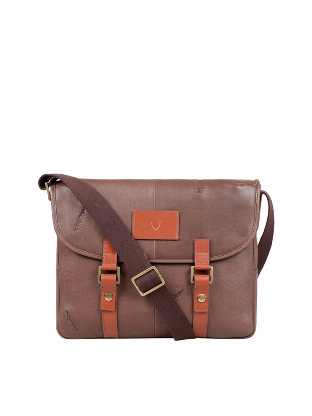 

Hidesign Men Brown & Tan Printed Messenger Bag