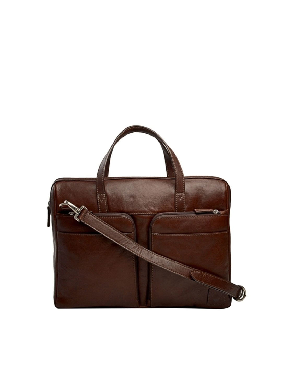 

Hidesign Men Brown Leather 15 Inch Laptop Bag