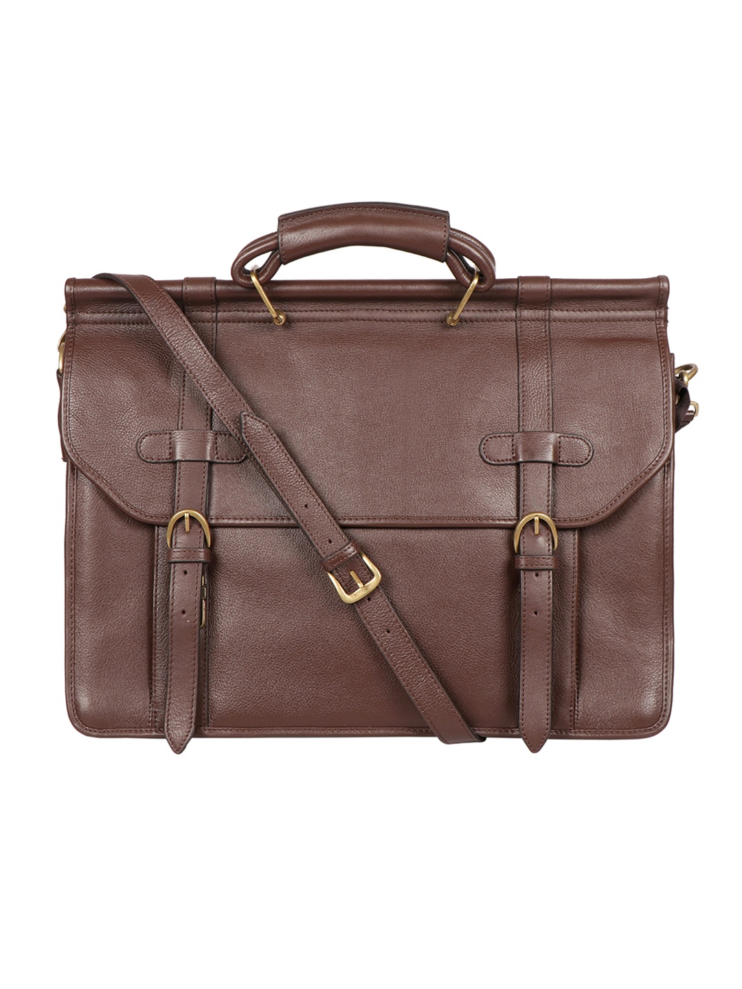 

Hidesign Men Brown Leather 15' Laptop Bag