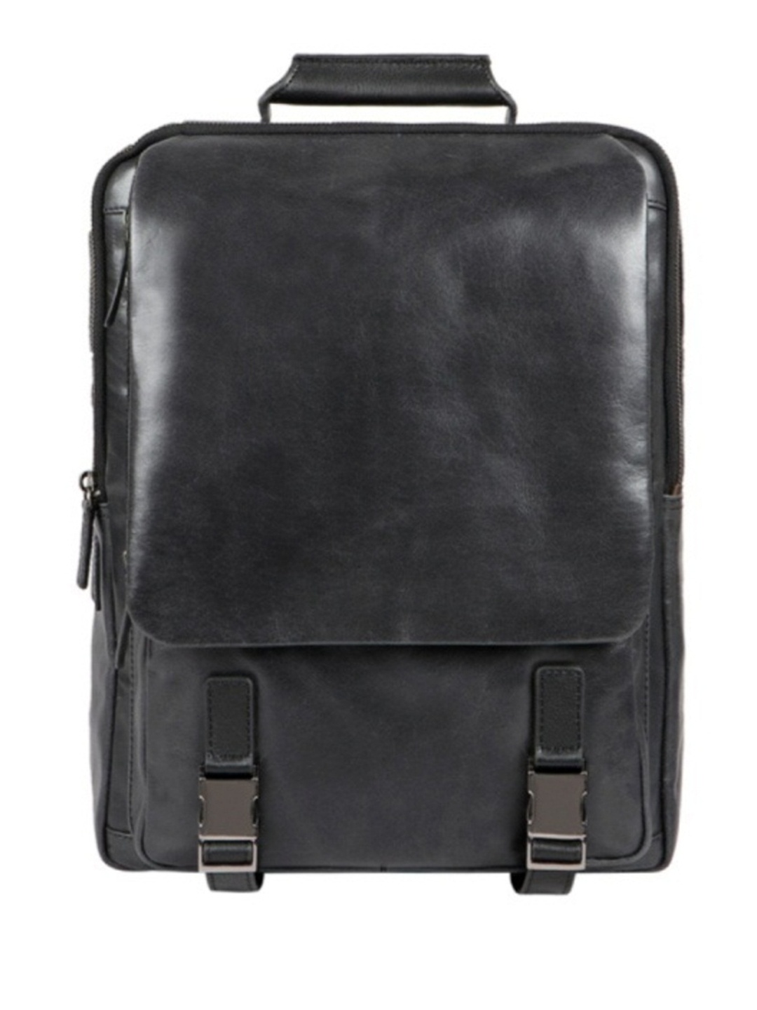 

Hidesign Men Black Textured Leather Messenger Bag