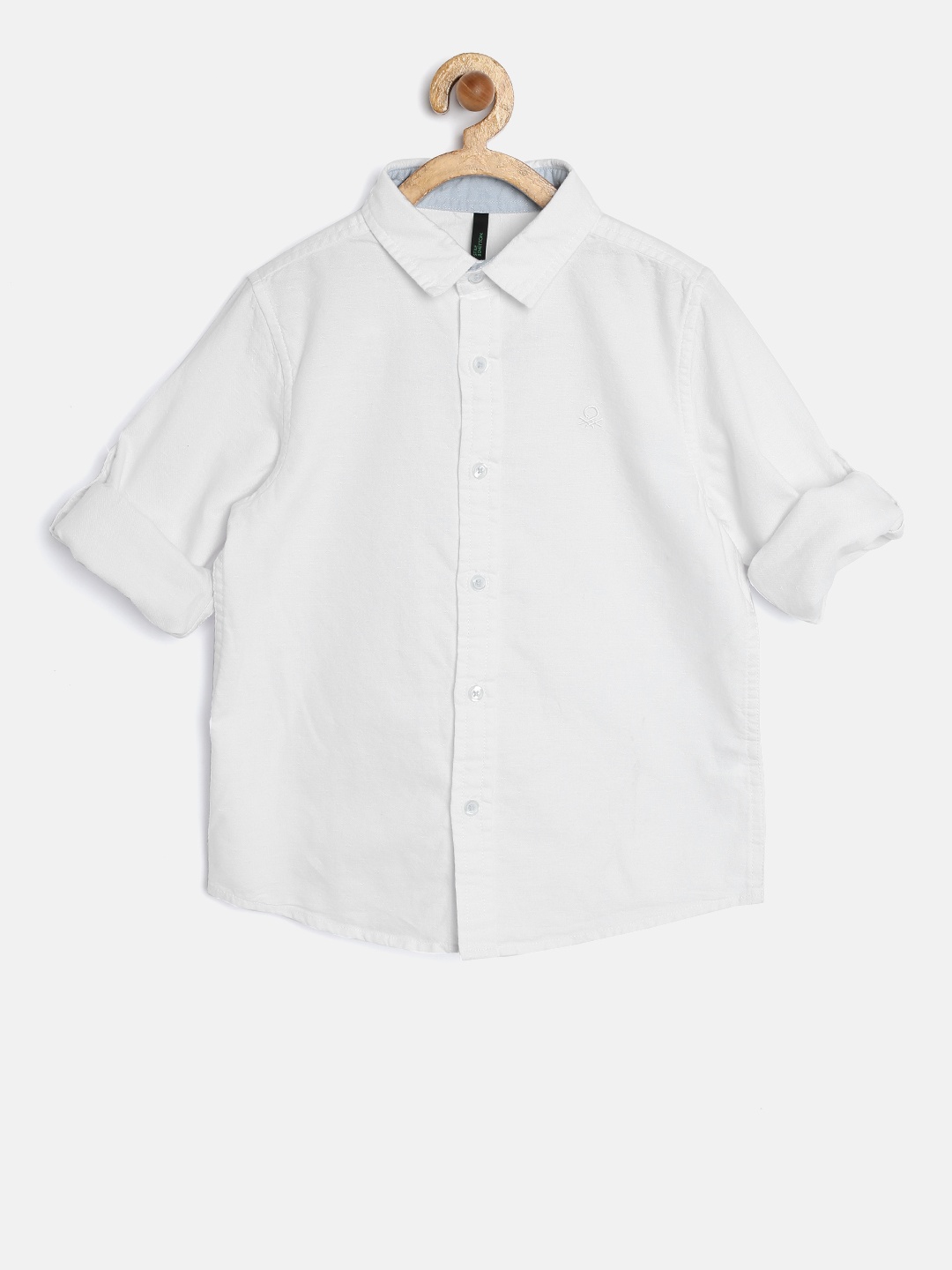 

United Colors of Benetton Boys White Self-Design Casual Shirt