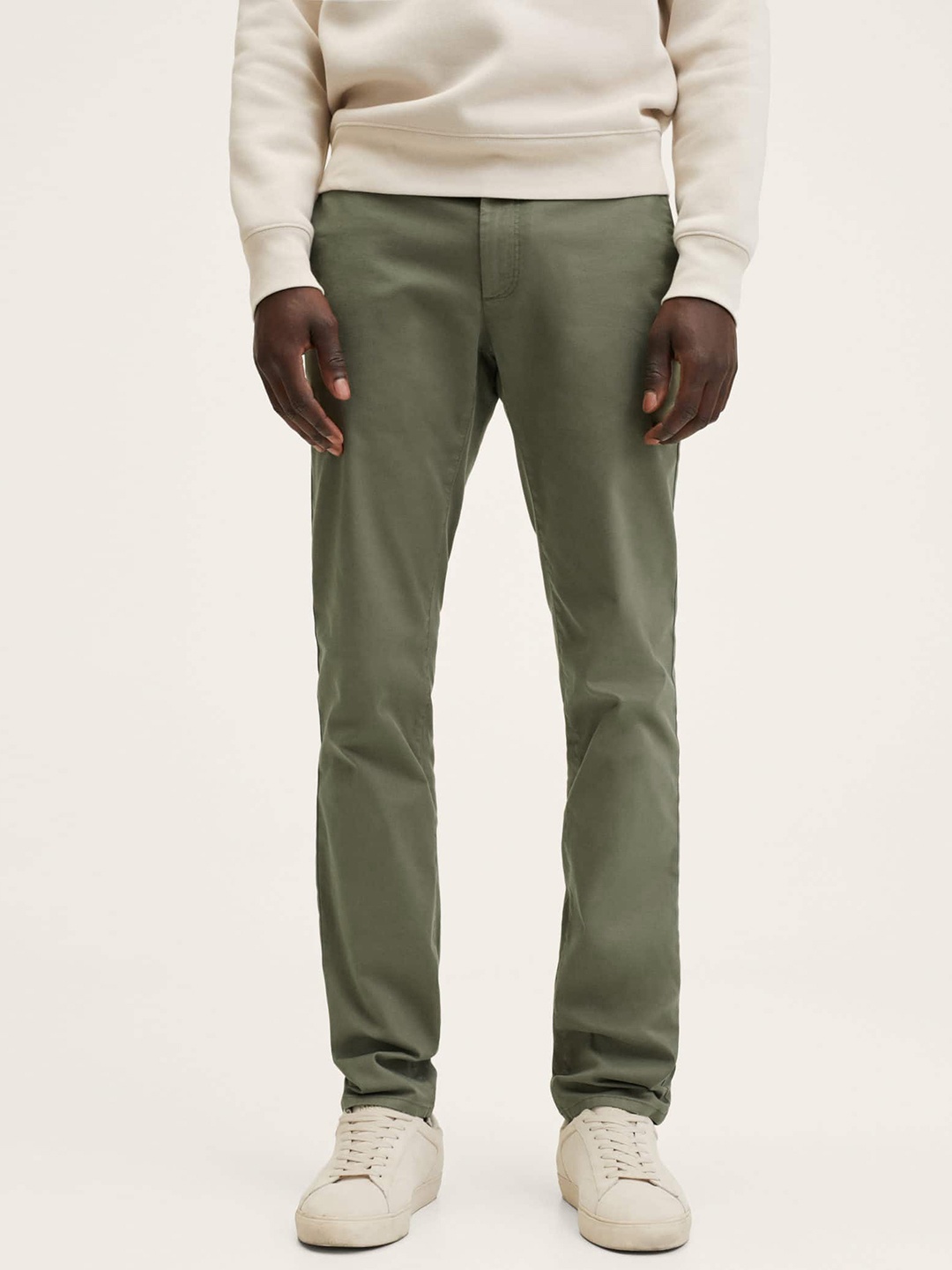 

MANGO MAN Olive Green Slim Fit Chinos