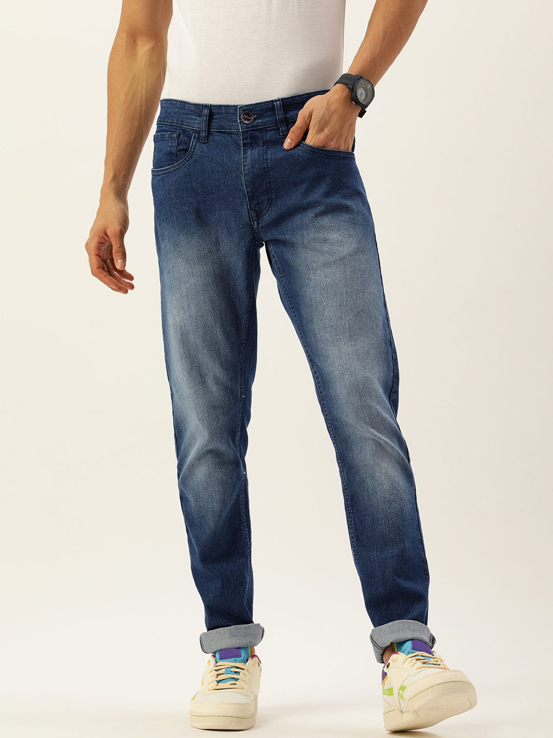 

SINGLE Men Blue Slim Fit Light Fade Stretchable Casual Jeans