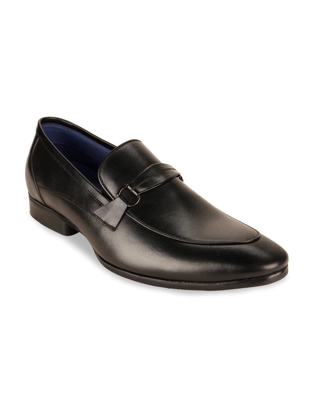 

Regal Men Black Solid Leather Formal Slip-On Shoes