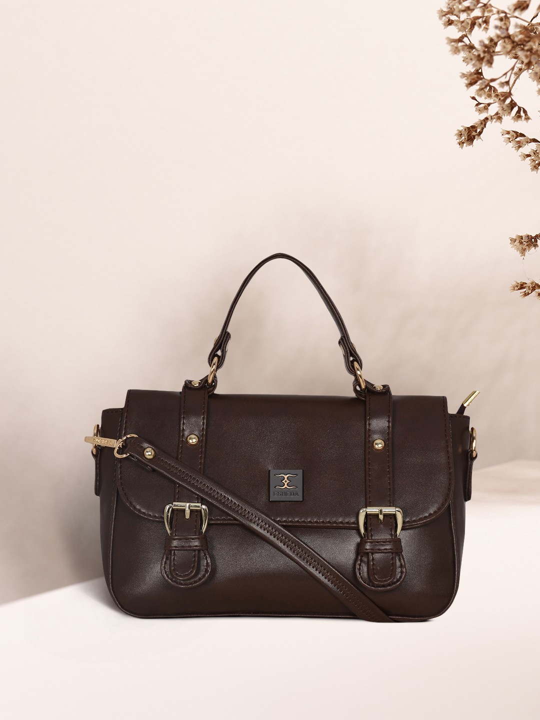 

ESBEDA Women Brown PU Structured Satchel