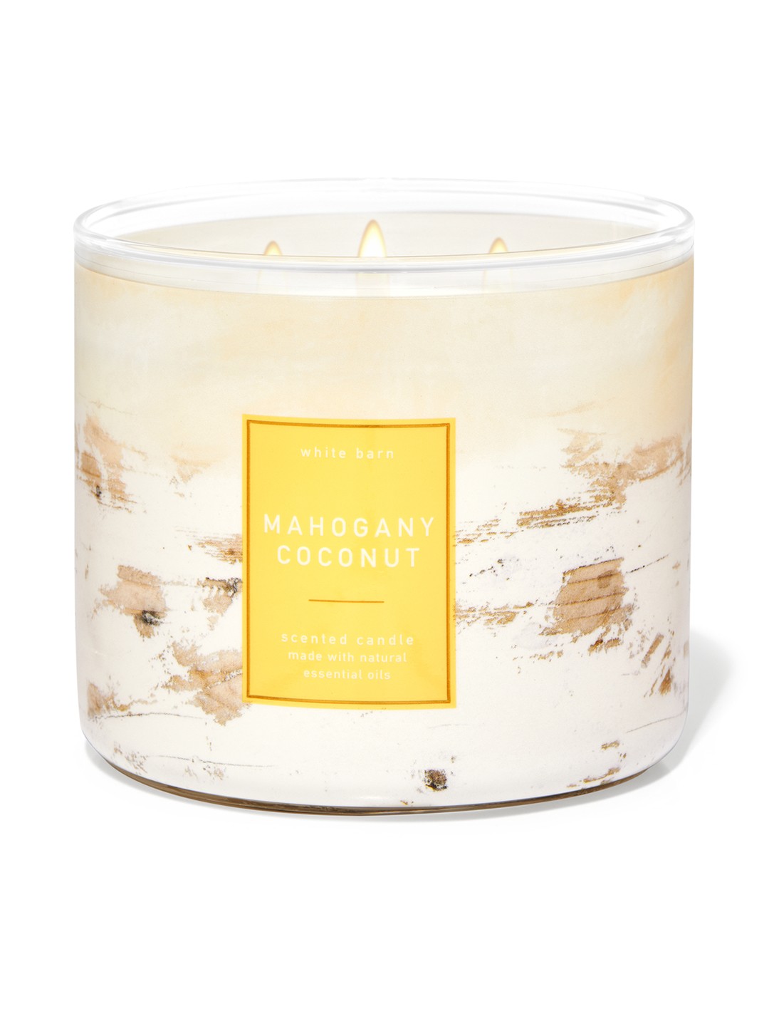 

Bath & Body Works Mahogany Coconut Scented 3-Wick Candle - 421g, Yellow