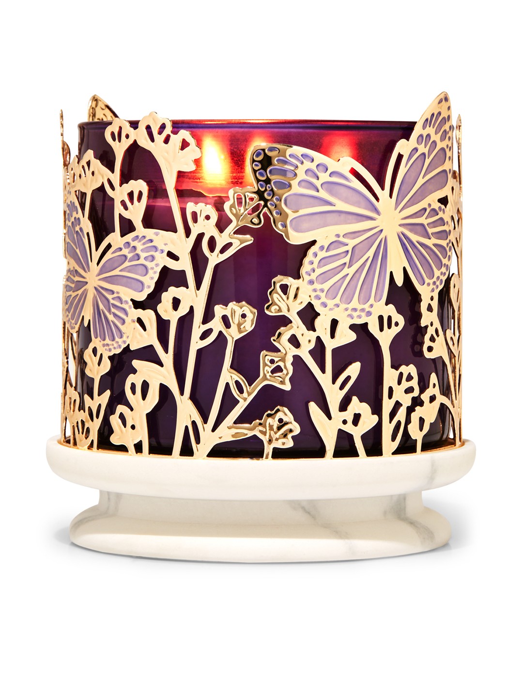 

Bath & Body Works Butterflies & Branches 3-Wick Candle Holder - Gold Toned