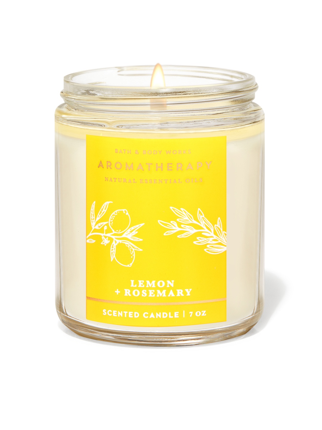 

Bath & Body Works Aromatherapy Lemon Rosemary Single Wick Candle - 198 g, Yellow
