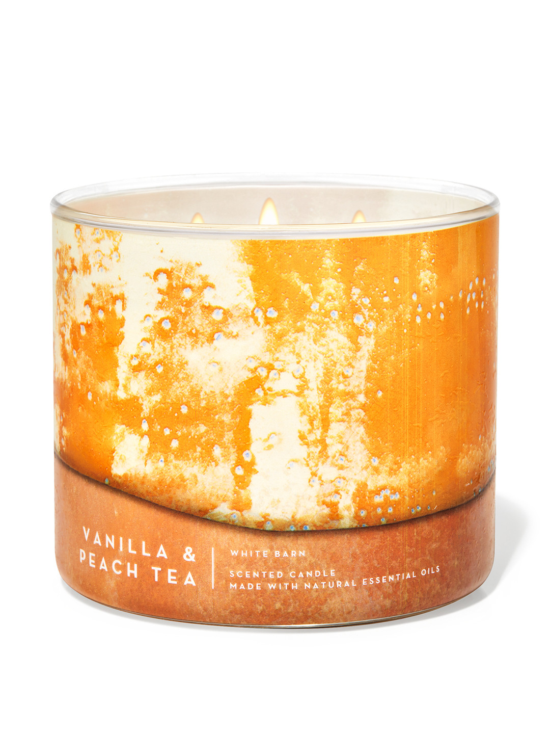 

Bath & Body Works White Barn Vanilla & Peach Tea 3-Wick Scented Candle - 421 g, Orange
