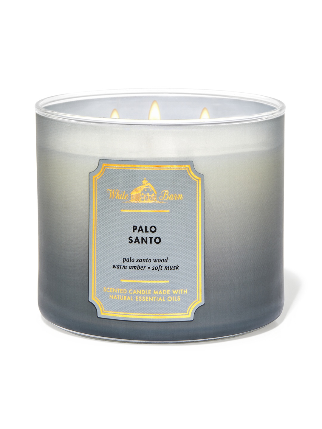 

Bath & Body Works White Barn Palo Santo 3-Wick Scented Candle - 411 g, Grey