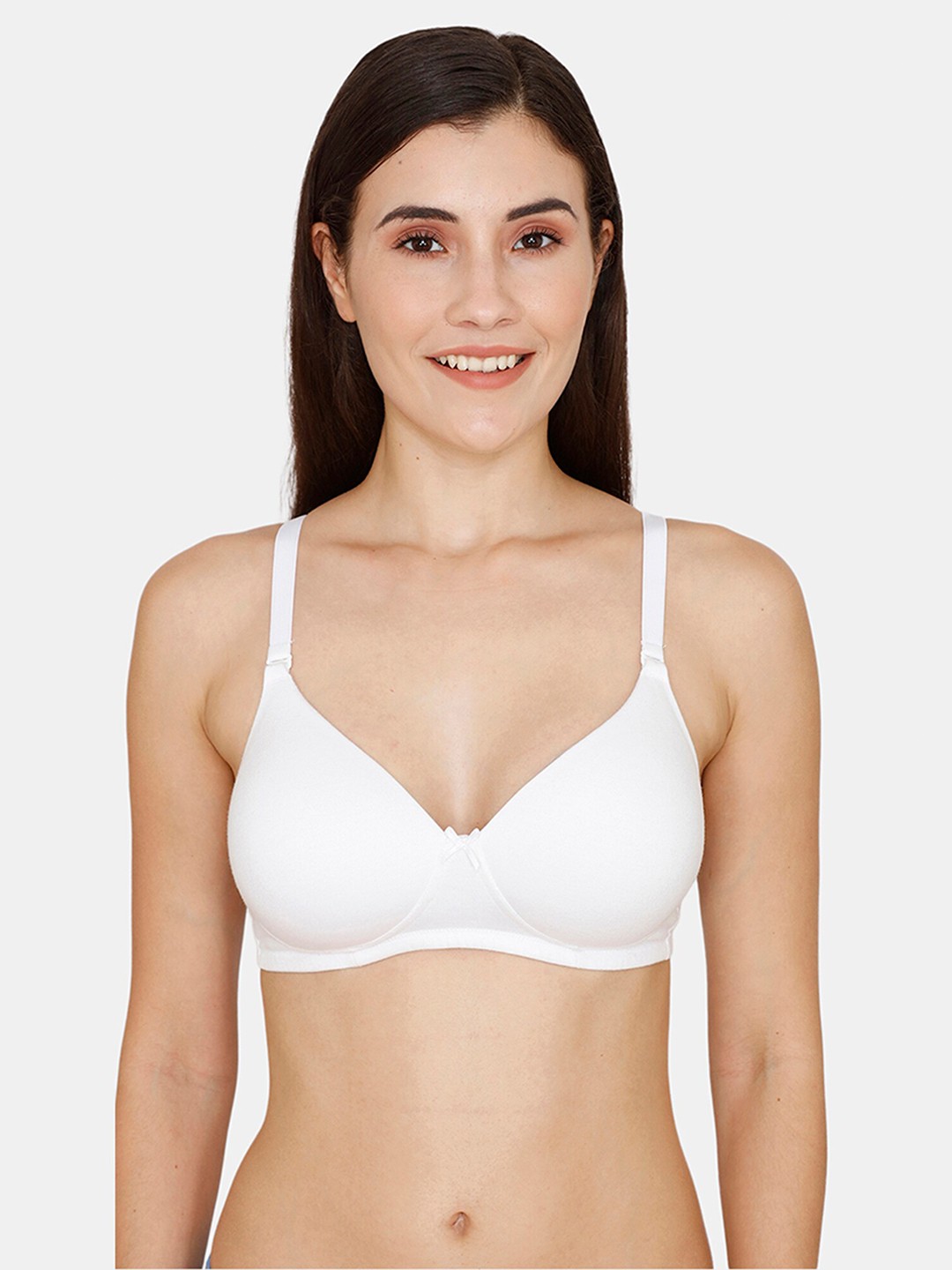 

Rosaline by Zivame White Solid Non Wired Half Coverage Tshirt Bra