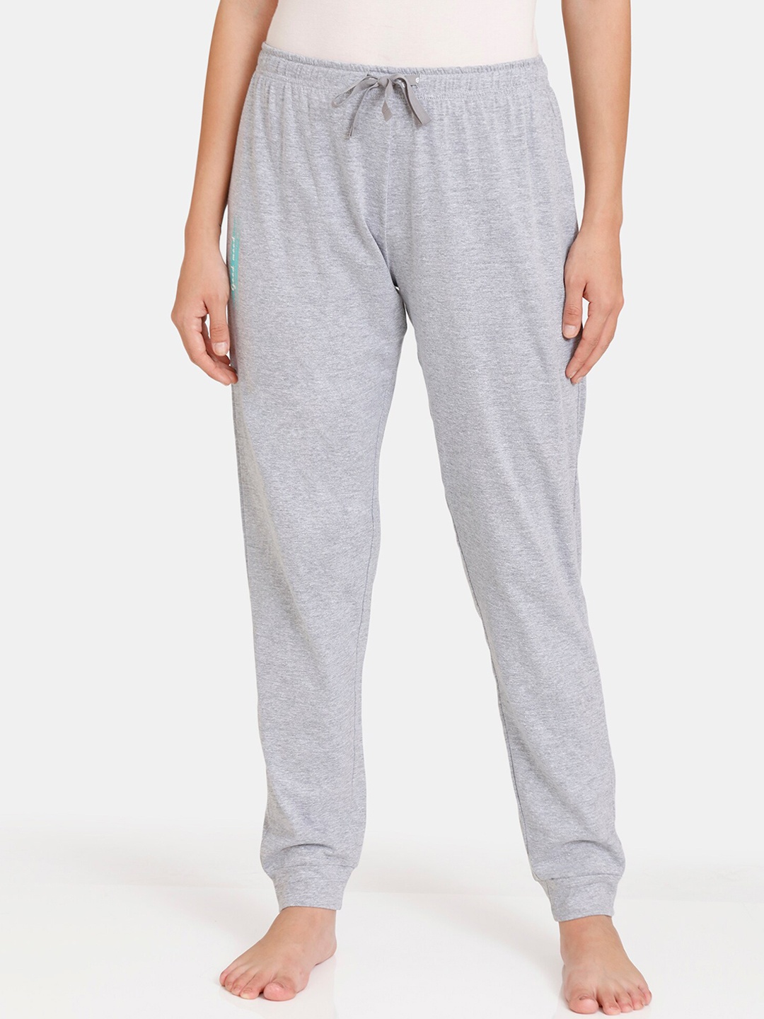 

Rosaline by Zivame Women Grey Solid Relaxed Fit Pure Cotton Jogger Lounge Pants