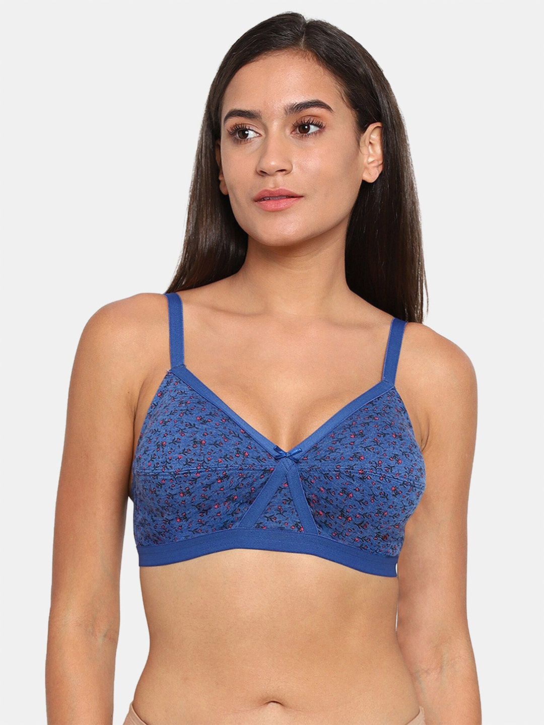 

Rosaline by Zivame Blue & Pink Floral Everyday Bra RO1054FASH0BLUE