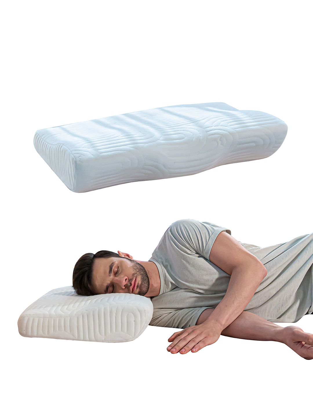 

The White Willow White Contour Memory Foam Small Neck Pillow