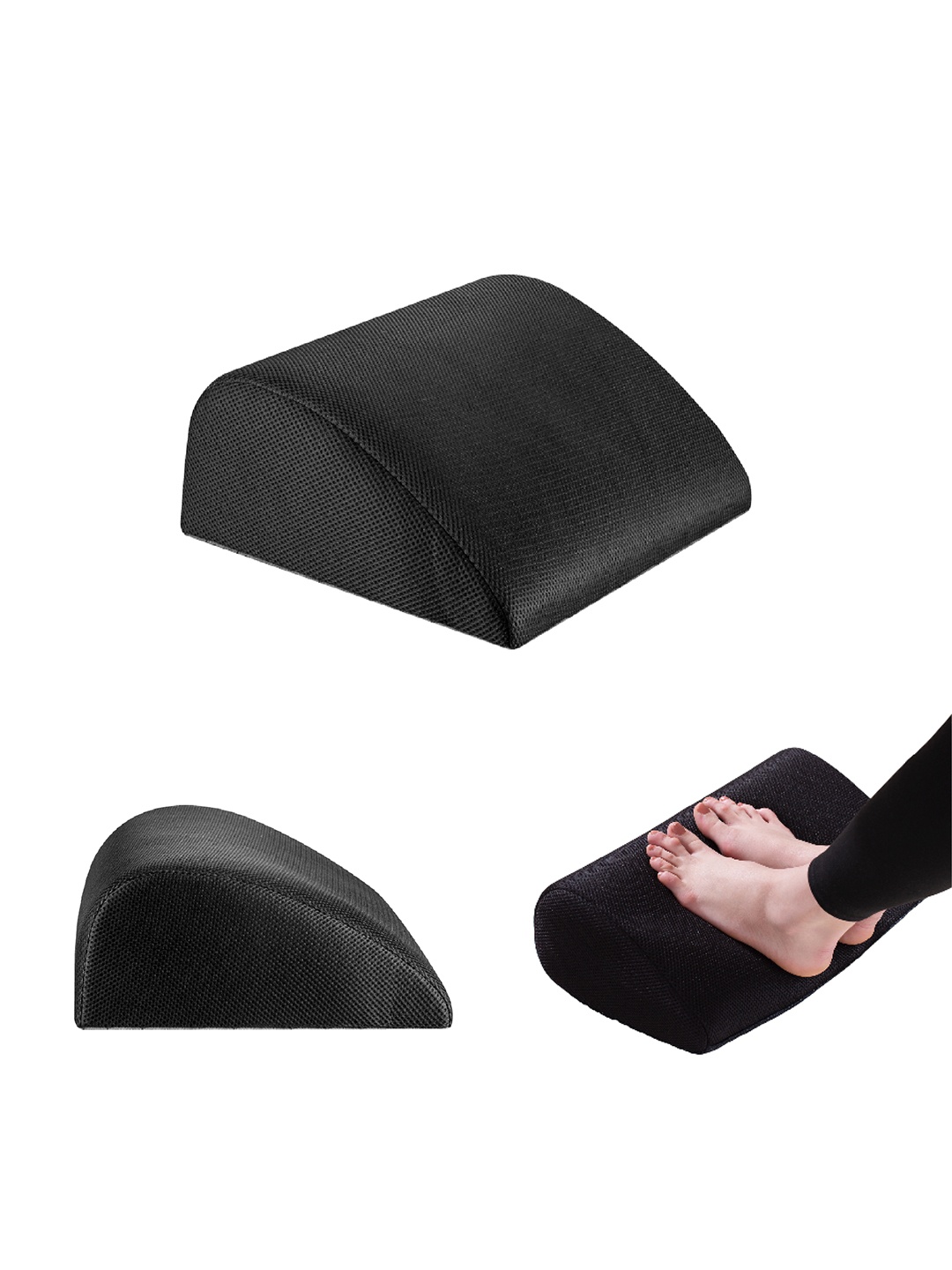 

The White Willow Black Solid High Resilience Foot Rest Pillow