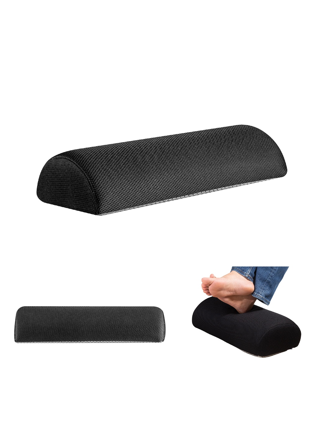 

The White Willow Black Solid Crescent Shaped Foot Rest Pillows