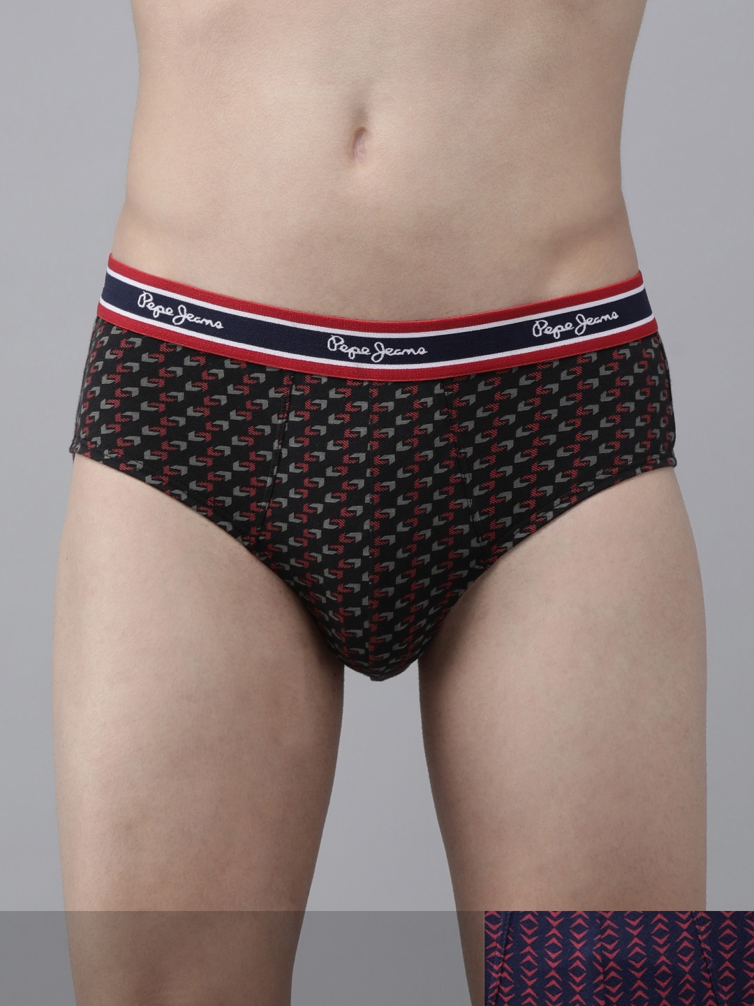 

Pepe JeansMen Pack Of 2 Printed Briefs, Black