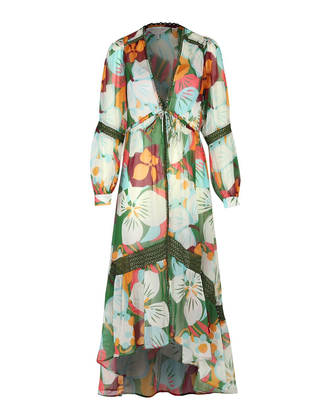 

Ted Baker Women Green & Off White Floral Maxi Dress