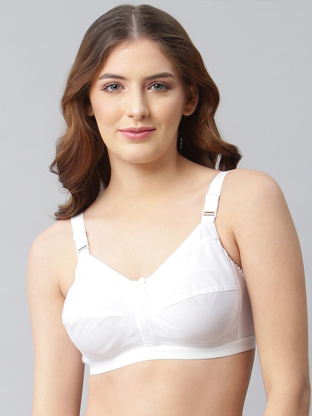 

CUKOO White Solid Non Wired Full Coverage Feather Everyday Bra