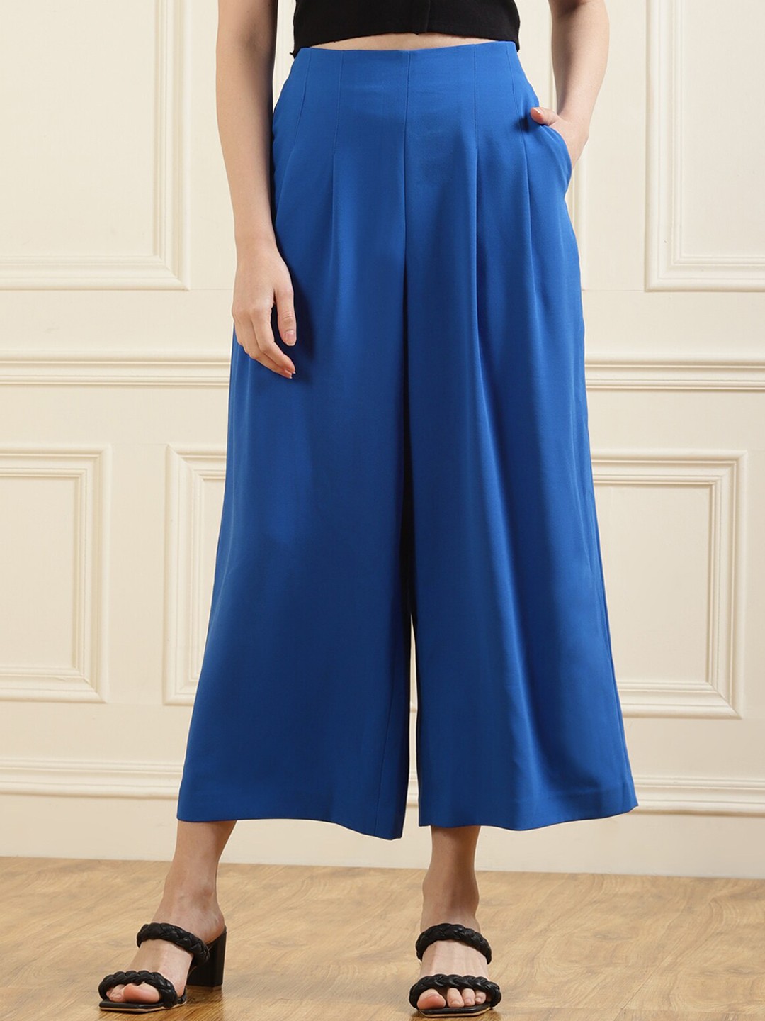 

Ted Baker Women Blue Pleated Culottes