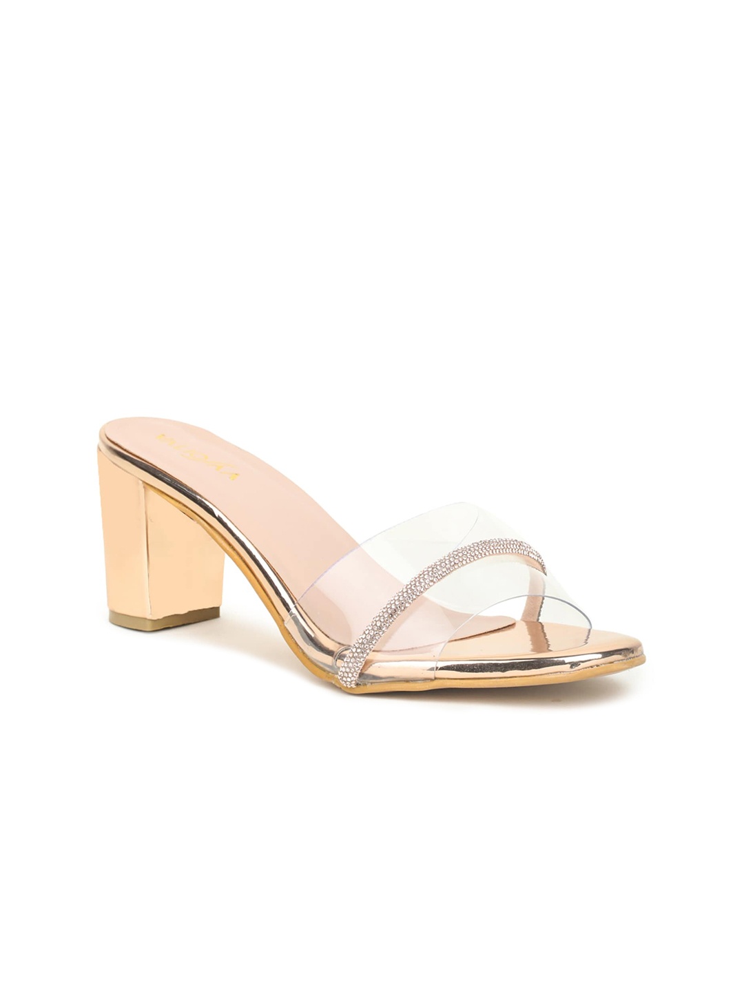 

VALIOSAA Rose Gold Party Block Heels